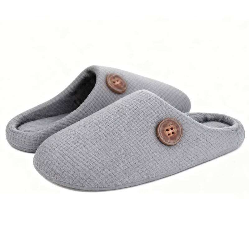 Kidmi Winter Home For Men Women Non-slip Durable Indoor Slides Breathable Cozy Casual Cotton Slippers With Arch Support