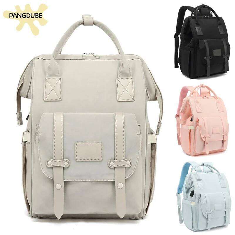 PANGDUBE Nappy with 2pcs Stroller Hooks Mummy Backpack Waterproof Outdoor Travel Mommy Maternity Bag for Baby Stuff Z260304