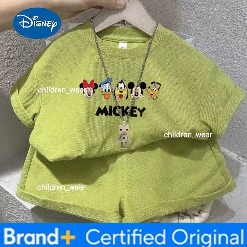 Disney Summer Baby Girls Clothes Set Kid Fashion Printed T-Shirts And Shorts 2pcs Suit Children Short Sleeve Top Bottom Outfits H260305