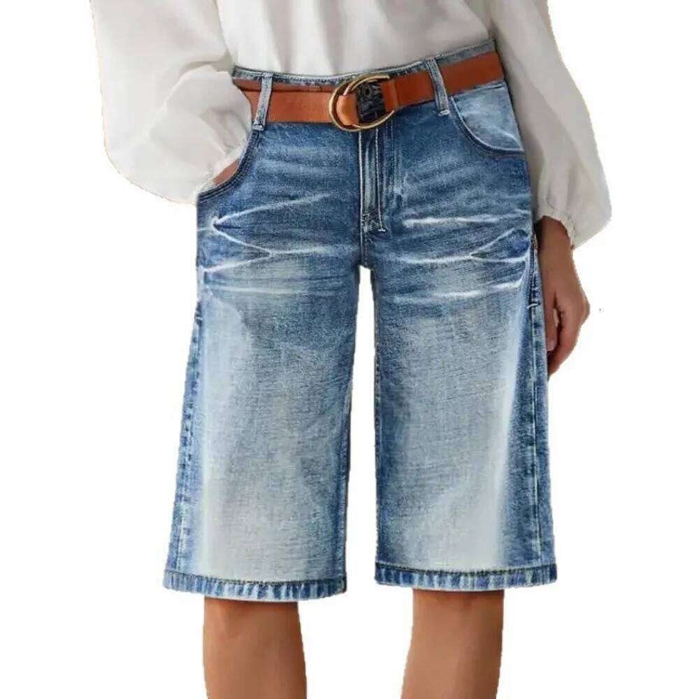 2026 Spring Summer New Women's Elastic Denim Shorts High Waist Five-Point Jeans Short Length Casual Wear XJ260305