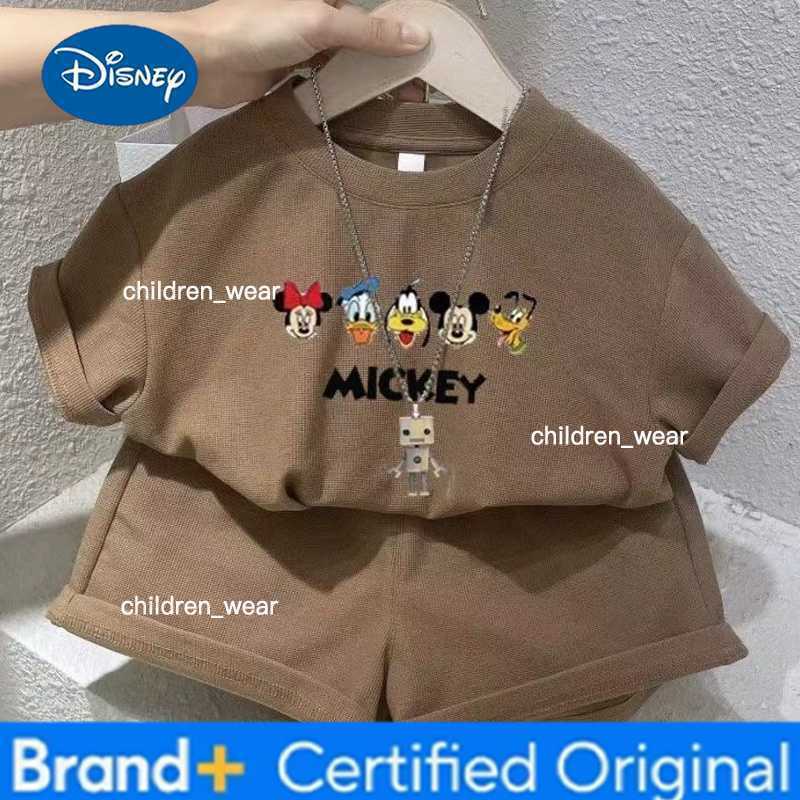 Disney Summer Baby Girls Clothes Set Kid Fashion Printed T-Shirts And Shorts 2pcs Suit Children Short Sleeve Top Bottom Outfits H260305