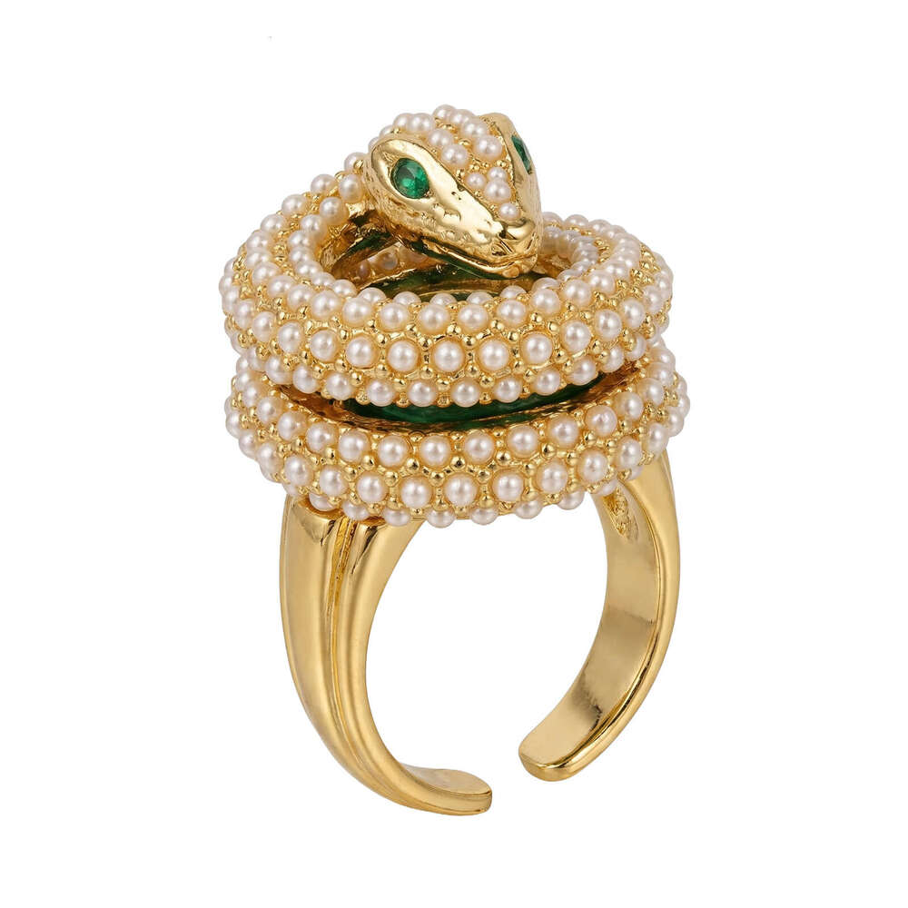 Vintage Snake-Shaped Earrings Necklace And Ring Set Exquisite Niche Fashion Accessories Light Luxury Palace-Style Jewelry High-Quality