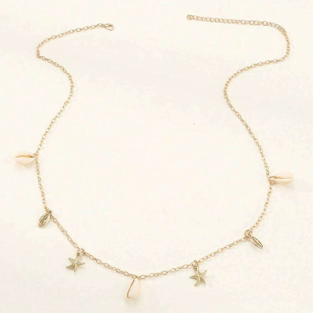 Seashell Starfish Waist For Women AdjustableBoho Conch Body Chains Summer Beach Dainty Boho Layered Chain S260304