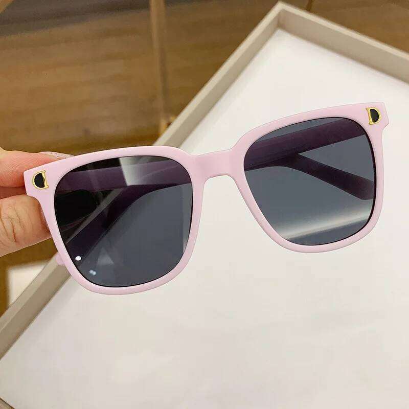 Korea Children's Fashion Candy Color Cute Glasses Baby Square Large Iridescence Sunglasses Kids Shade For Boy And Girls Z260305