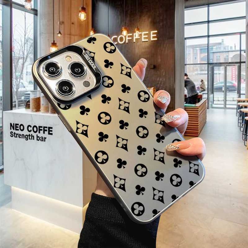 Gradient Pink Laser Poker Monogram Case For iPhone 17 AIR 16 15 14 13 Pro 12 11 Pro XS X XR Max | Hard PC + TPU Shockproof CoverT260305