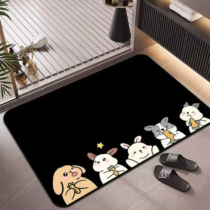 Soft diatom mud absorbent mat bathroom floor mat toilet non-slip quick-drying foot mat door mat toilet matT260305