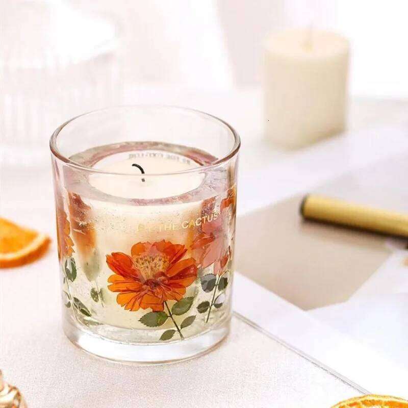Dried Flower Lemon Peel Cinnamon Jelly Aroma Candle Room Romantic Atmosphere Decoration Wedding Accompaniment Gift Set W260304 W260305