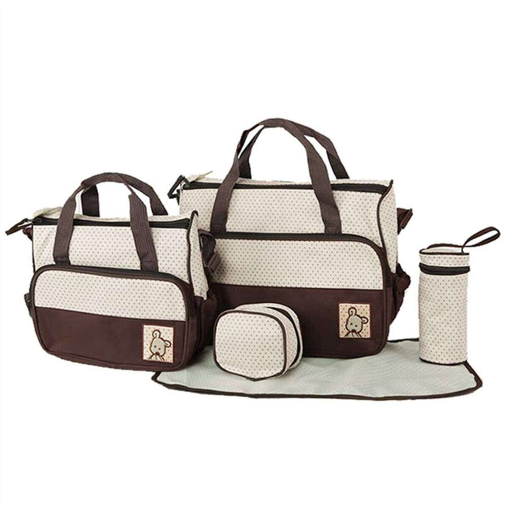 Parent child travel mommy fashion crossbody home multifunctional large capacity handbag Five piece diaper bag set Z260304