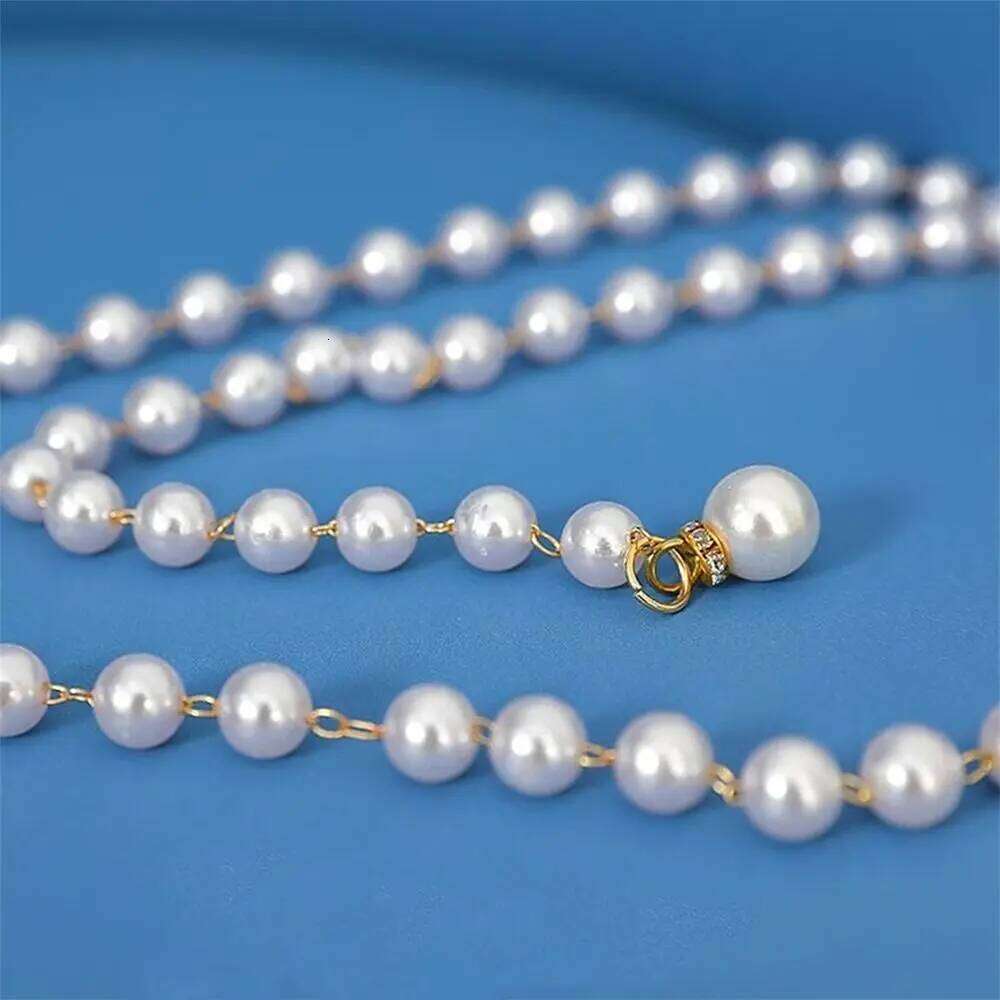 Waistband White Waist Chain All-match Pearl Pendant Belt for Women S260304