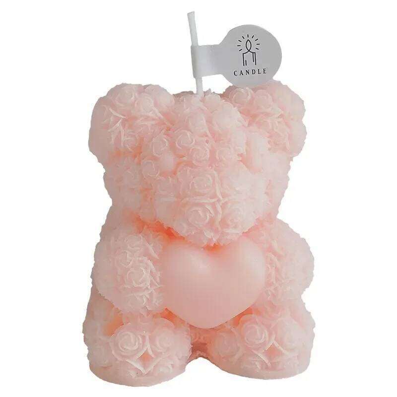 Pink Bear Candle Romantic Cute Soy Wax Aromatherapy Small Scented Relaxing Wedding Birthday Party Gift Home Decoration W260304 W260305