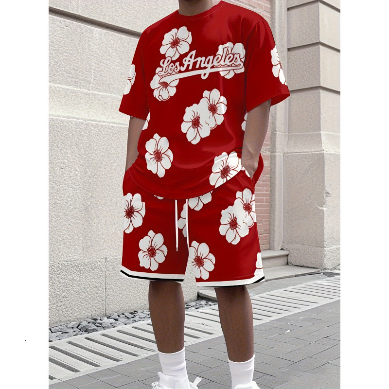 2026 New Designer Luxury Brand Printed T-shirt Outdoor Sports Men's Shorts With Letter Printed Men's Short Sleeves And Shorts Set