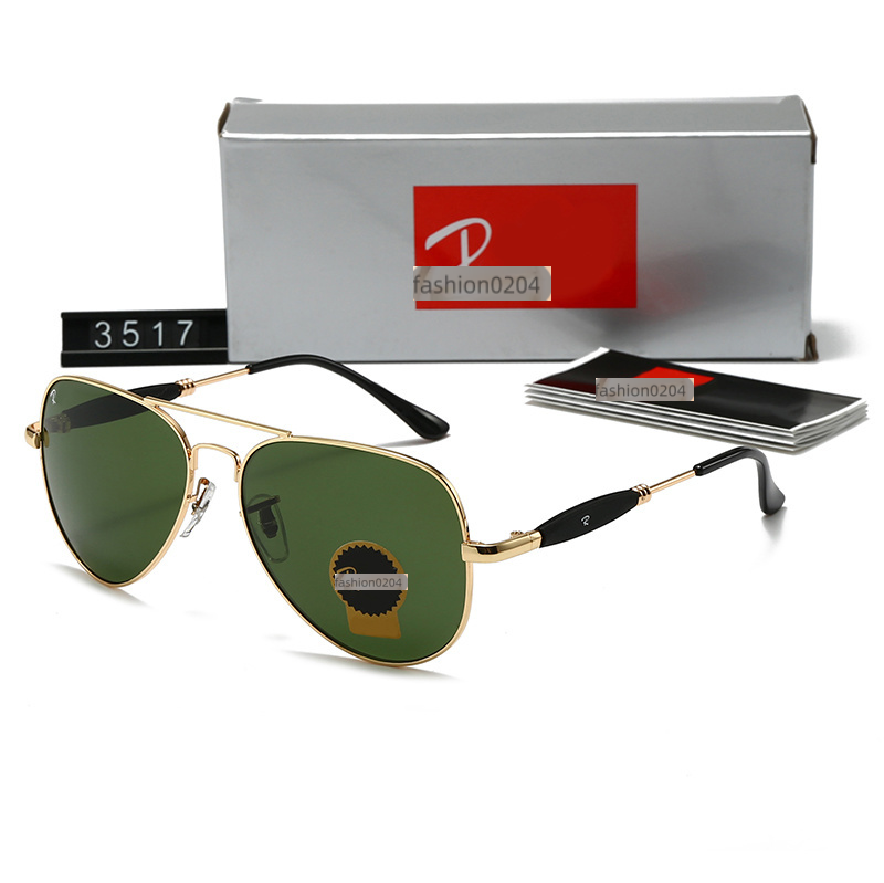 Luxury Designer Sunglasses UV400 Protection Retro Pilot Style Lightweight Metal Frame Dark Lenses for Men Women Driving Fishing Outdoor Fashion Eyewear RRRRRRRBB