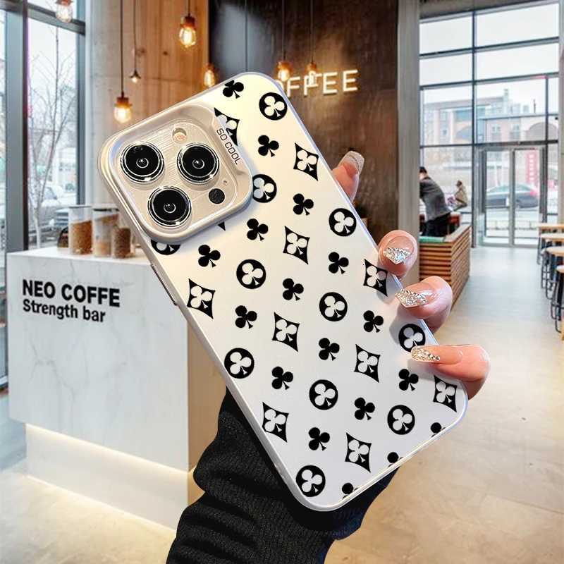 Gradient Pink Laser Poker Monogram Case For iPhone 17 AIR 16 15 14 13 Pro 12 11 Pro XS X XR Max | Hard PC + TPU Shockproof CoverT260305