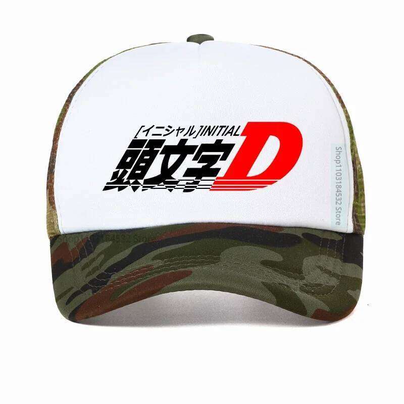 Anime Drift AE86 Initial D Baseball Cap Summer Casual Unisex R34 Skyline GTR JDM Manga Hip hop hat Adjustable Mesh Trucker hats Y260304