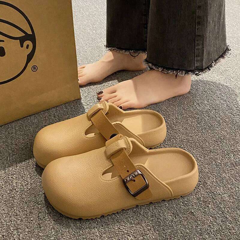 KIDMI New Women Clogs Slippers Soft EVA Garden Outdoor Waterproof Beach Sandals Light Cushioned Nonslip Shoes With Buckle