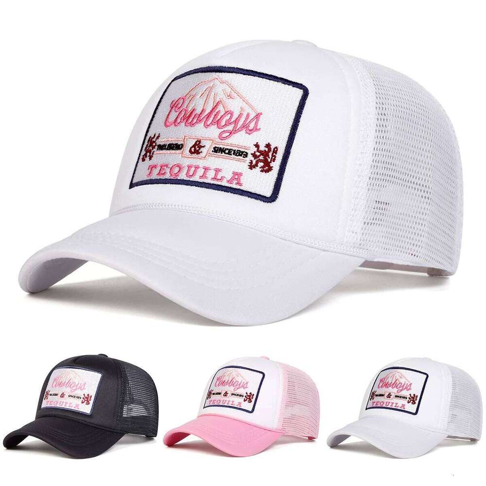 Unisex TEQUILA Letter Embroidery Baseball Net Caps Spring and Summer Outdoor Adjustable Casual Hats Hip Hop Sunscreen Hat Y260304