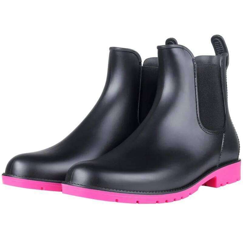 Kidmi New Rubber Fashion Women's Ankle Non-slip Short Rain Waterproof Chelsea Boots Durable Shoes