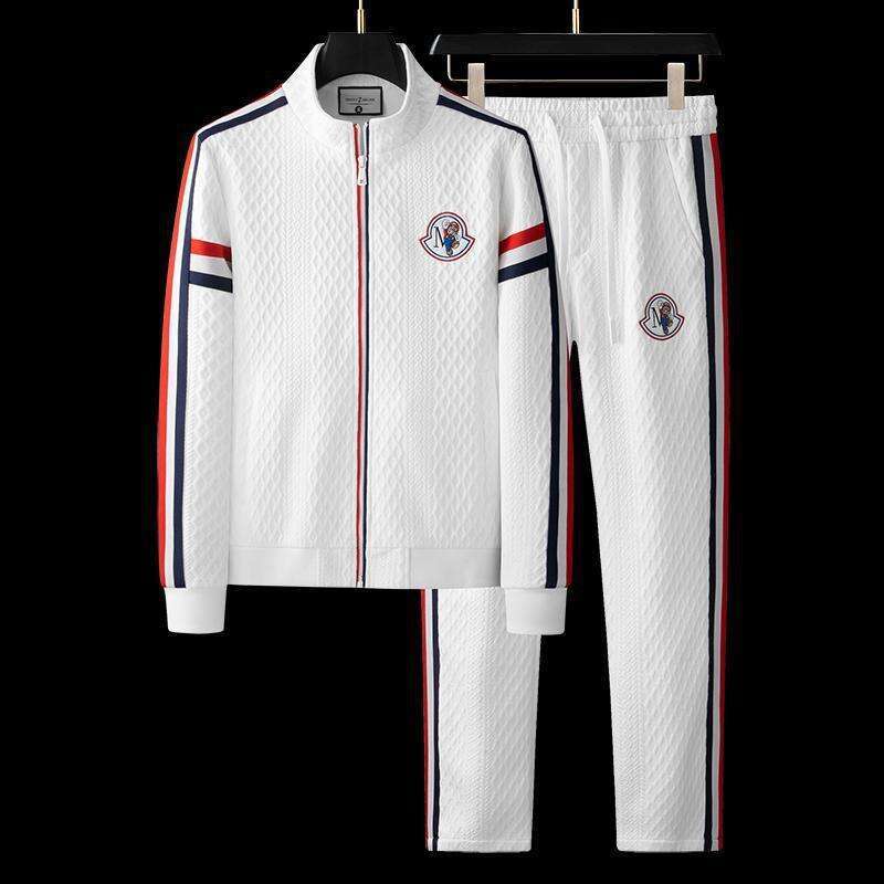 Two Piece Tracksuit Sport Tracksuit For Autumn Golf Brunch Travel Daily Street Mature Loose Fit White Matching Outfit Plus Size Versatile Casual Mens  - view 7