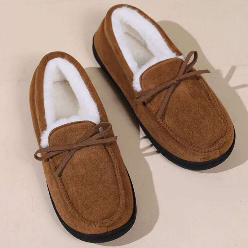 Kidmi Winter Fuzzy Cotton Casual Antiskid Outdoor Cute Bow Plush House Shoes Warm Cozy Fluffy Women Shoe