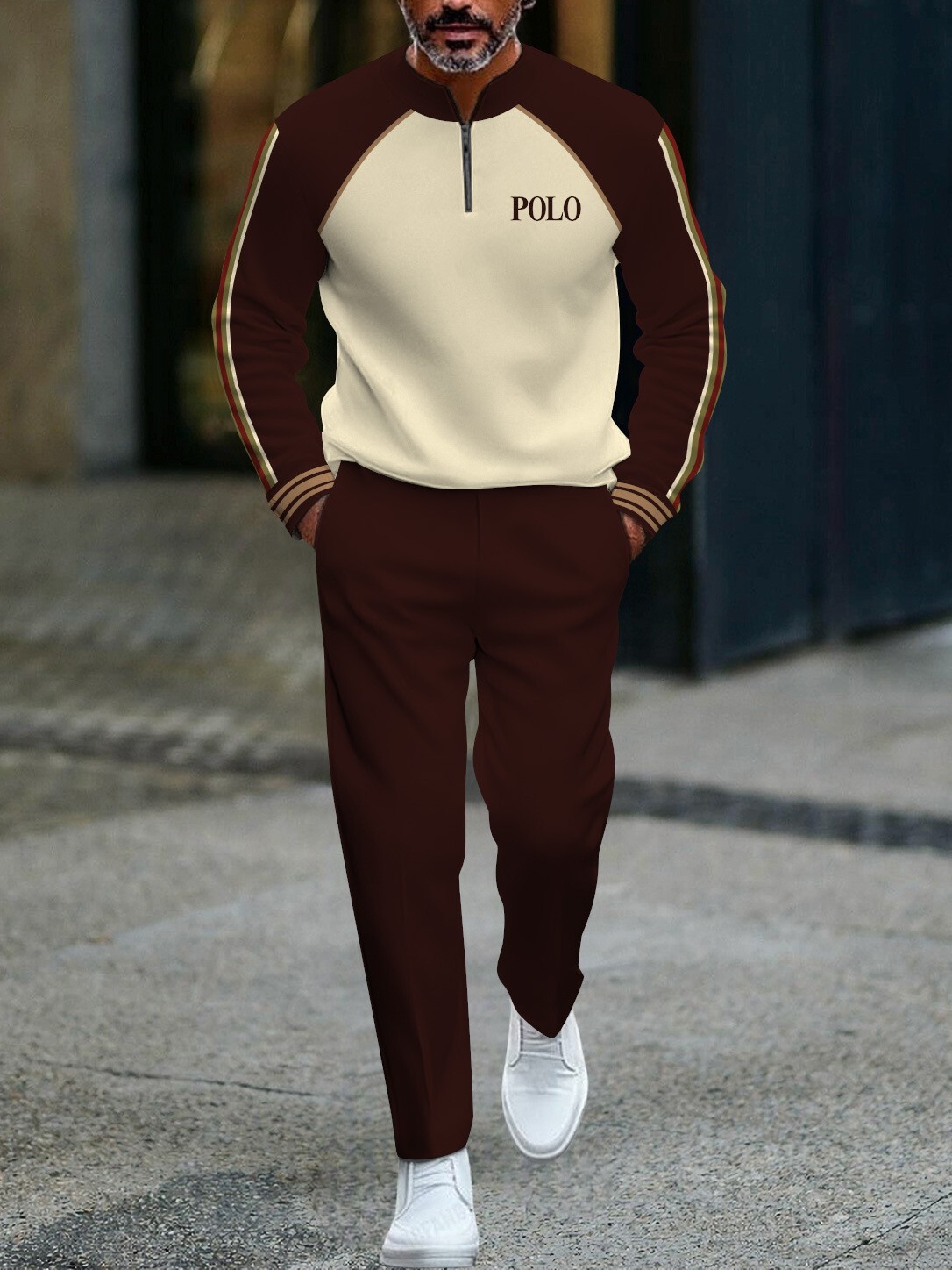 Luxurious Brand Designer Clothing 2026 New Style Half-zip Pullover T-shirt For Men - Casual And Fashionable Long-sleeved Clothing - Men's Sportsw