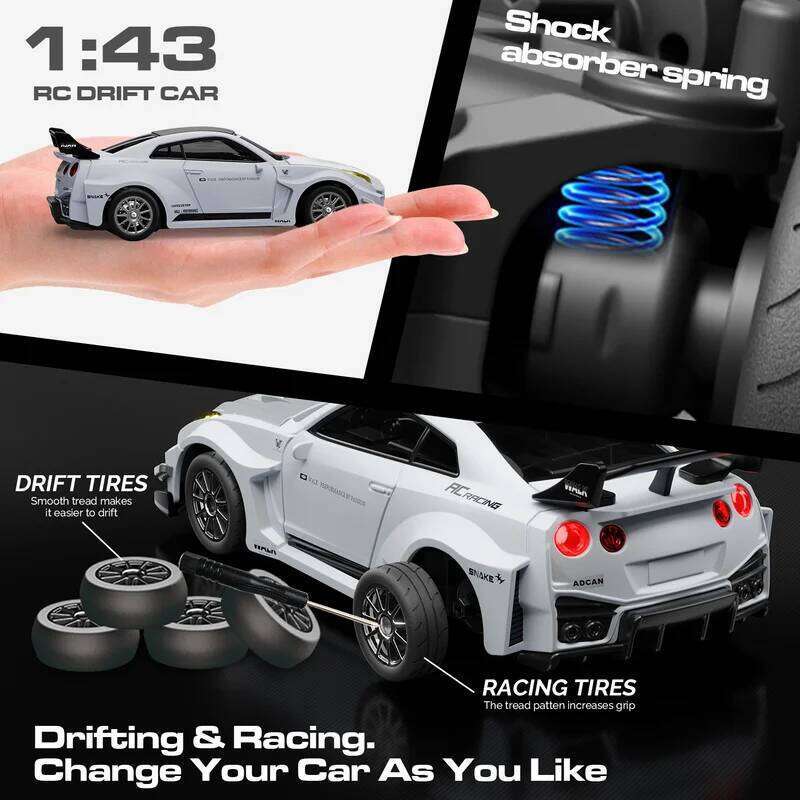 New Product 1:43rc 4wd Drift With Gyro Alloy Remote Control Car Toy Gift For Children Boys Christmas Halloween Gifts Z260304