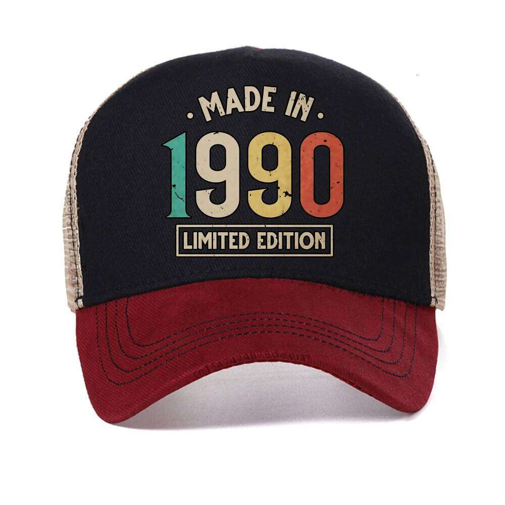 Retro Made in 1990 29th Birthday Gift 29 Yrs Mens baseball cap Fashion Casual mesh trucker caps Hip Hop Adjustable Visor hat Y260304