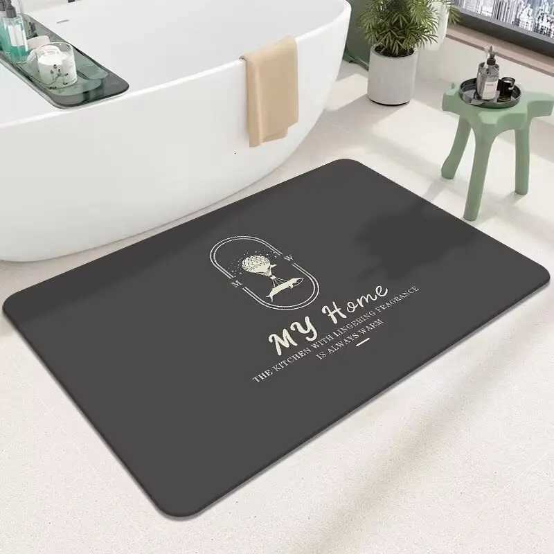 Diatom mud quick-drying soft floor mat bathroom door water absorption non-slip foot mat bathroom small carpetT260305