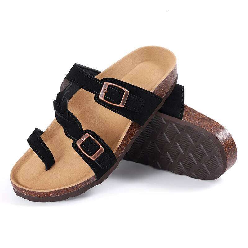 Kidmi Women Summer New Indoor Outdoor Fashion Sandals Casual Versatile Slippers with Adjustable Metal Buckle Lady Slides