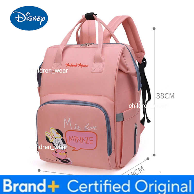 Disney Minnie Mickey Design Diaper Baby Bag Waterproof Mom Backpack Travel Multifunctional Maternity Large Capacity Stroller Bag H260305