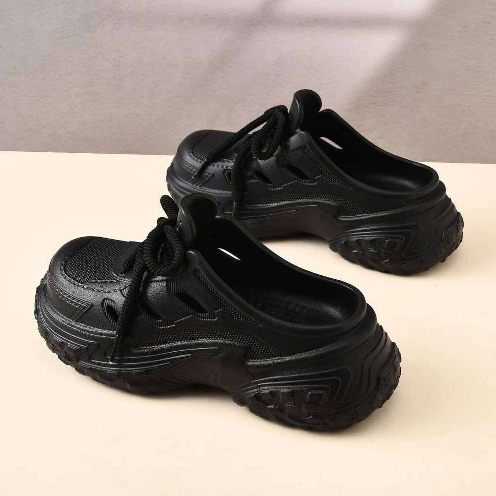 2026 New Leisure Platform Clogs For Women Men Summer Street House Shoes Soft EVA Lace-up Style Slippers Couples Beach Sandals
