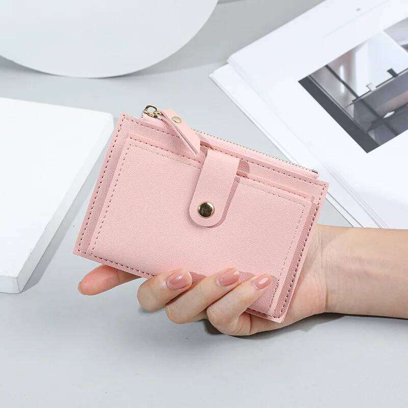 Simple and fashionable ladies' case, ultra-thin with buttons, credit card wallet, coin purse C260304