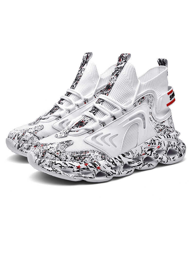 Casual Shoes Mens Designer Shoes High Quality Sports Running Shoes Fashion Outdoor Print Black White Air-cushioned Shoe 2106