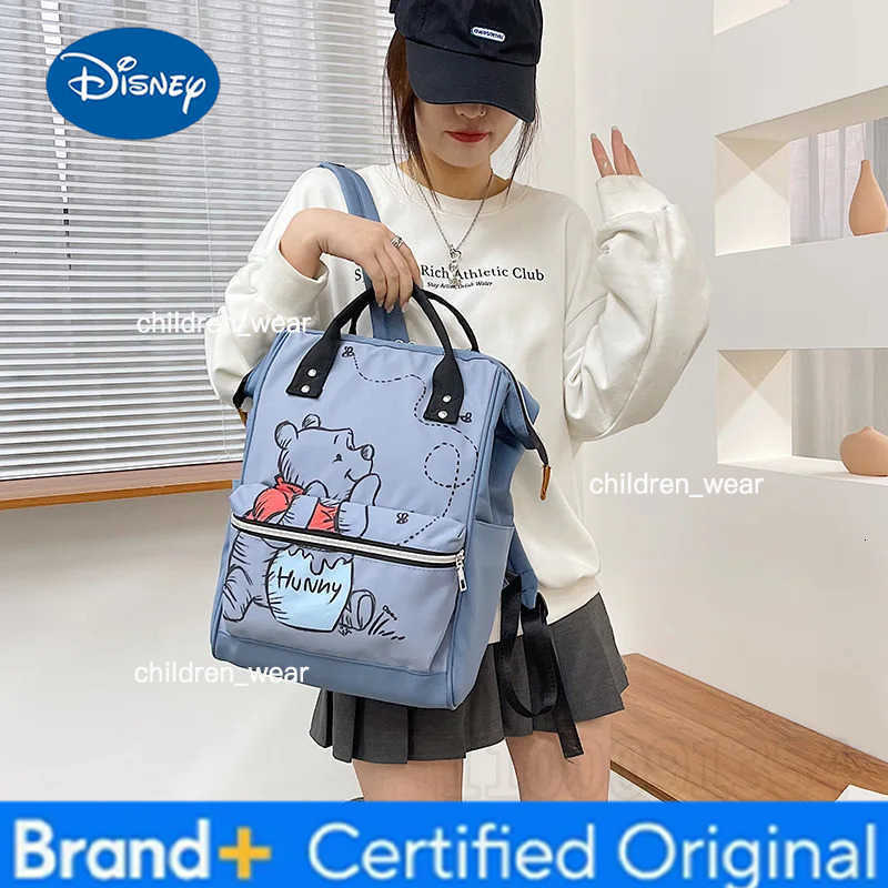 Disney Winnie The Pooh New Diaper Bag Backpack Cartoon Cute Mother and Baby Bag Large Capacity Lightweight Travel Mommy Bag H260305