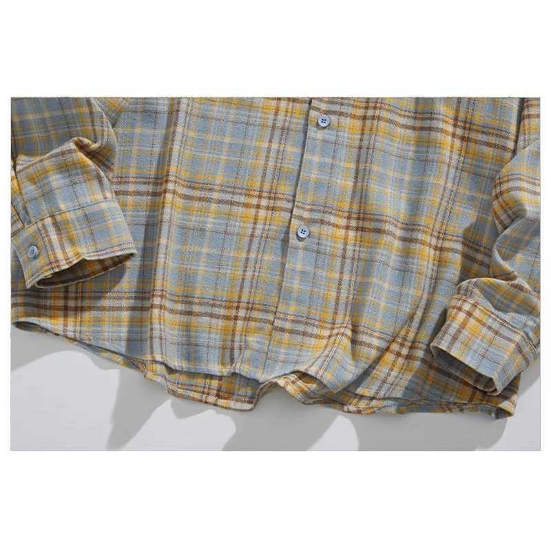 Cityboy Girls Student Loose Casual Oversize Long Sleeve Plaid Shirts Sunscreen Cardigan Men Women Shirts Campus Couple Clothing M260305