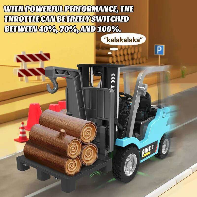 ZWN 2.4G RC Model Car Remote Control Excavator Dump Truck Forklift Alloy Plastic Simulation Construction Vehicle Toy For Kid Z260304