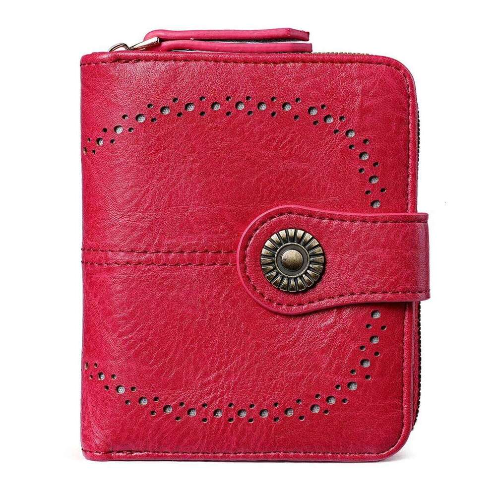 Fashion Wallets Retro Hollow-Out Short Purse for Women Multi-Card Zipper Wallet Europe and America Coin Purses Cards Holder Bags C260304