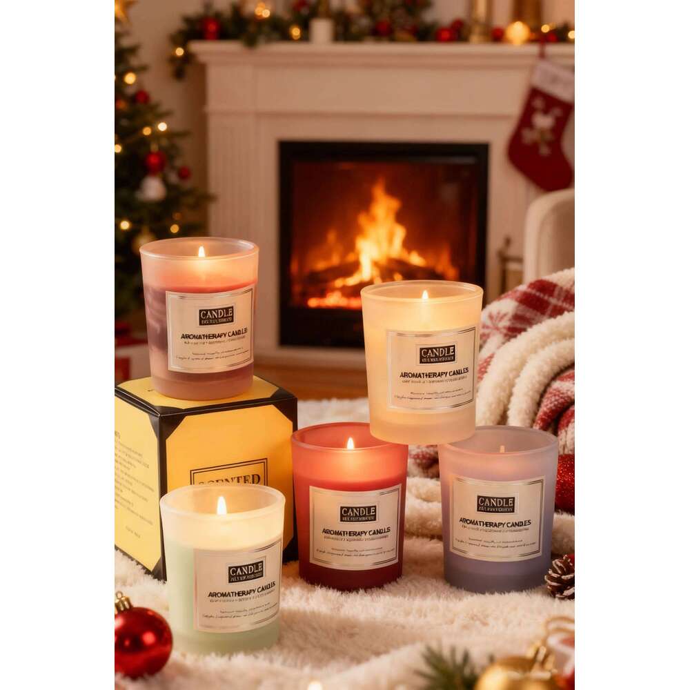 Round Cup Colored Plant Wax Candles, Smokeless Scented Candles for Wedding Favor & Home Decor, Natural Fragrance Aromatherapy W260304 W260305