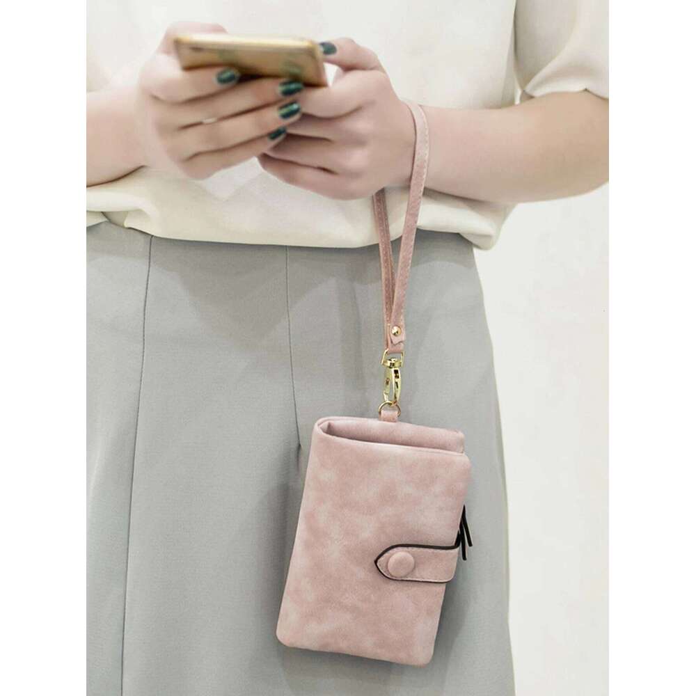 Women's short frosted Korean version student small fresh cute Tri-fold multi cardslot zero multifunctional wallet C260304