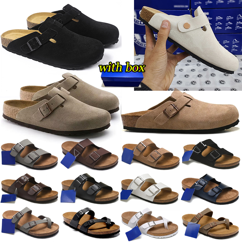 Designer Slides clogs birkentsock Sandals clog Genuine Leather fur fleece-lined slippers Breathable Outdoor Shoes Men Women mules Flip Flops