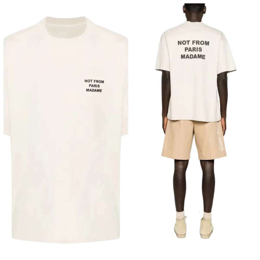 Men's T-Shirts Men's Tees Polos Madame Fluorescent Letters T-shirt Mens Womens Pure Cotton Short Sleeve Y2k Fashion Street Top Home Casual M