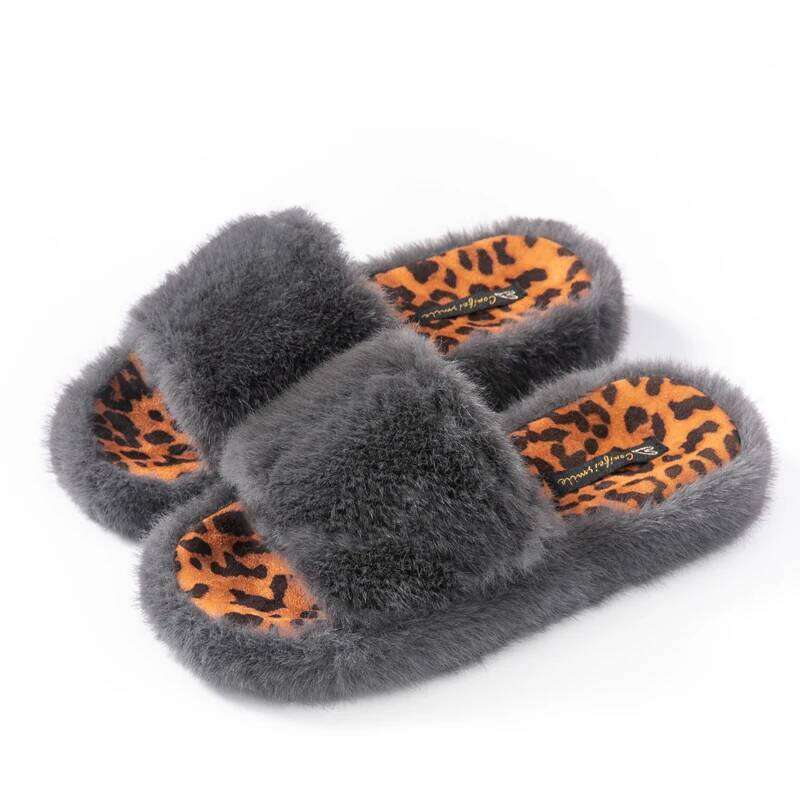 Kidmi Womens Memory Foam Furry Indoor Cotton Shoes Warm Comfort Lightweight Fuzzy Plush Ladies Casual Slippers