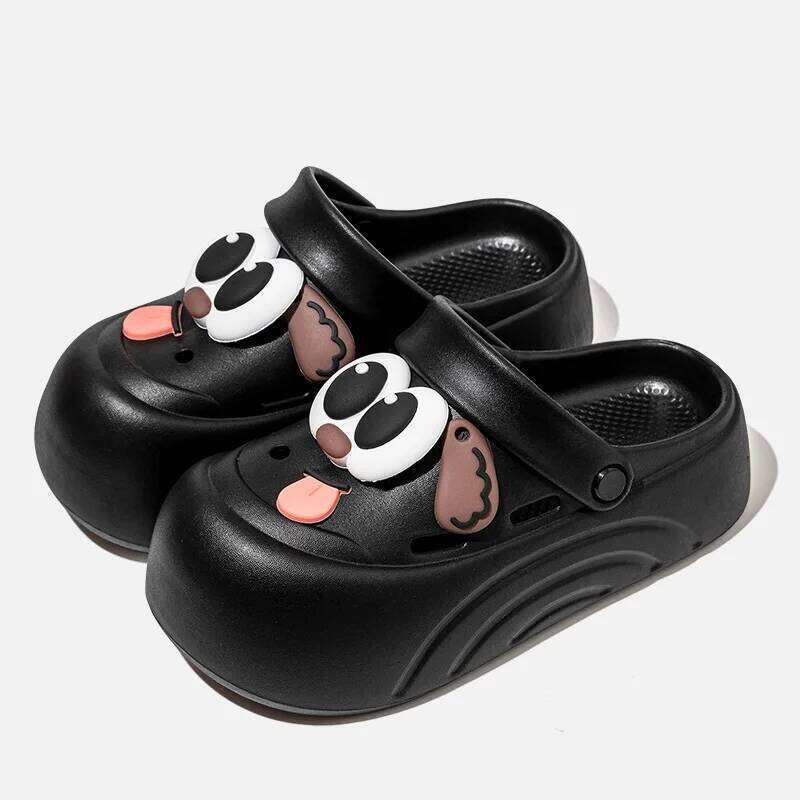 2026 New Women Indoor Street Slipper Cute DIY Cartoon Dog Fashion Clogs Female Summer Platform Shoes Soft EVA Girls Beach Sandal