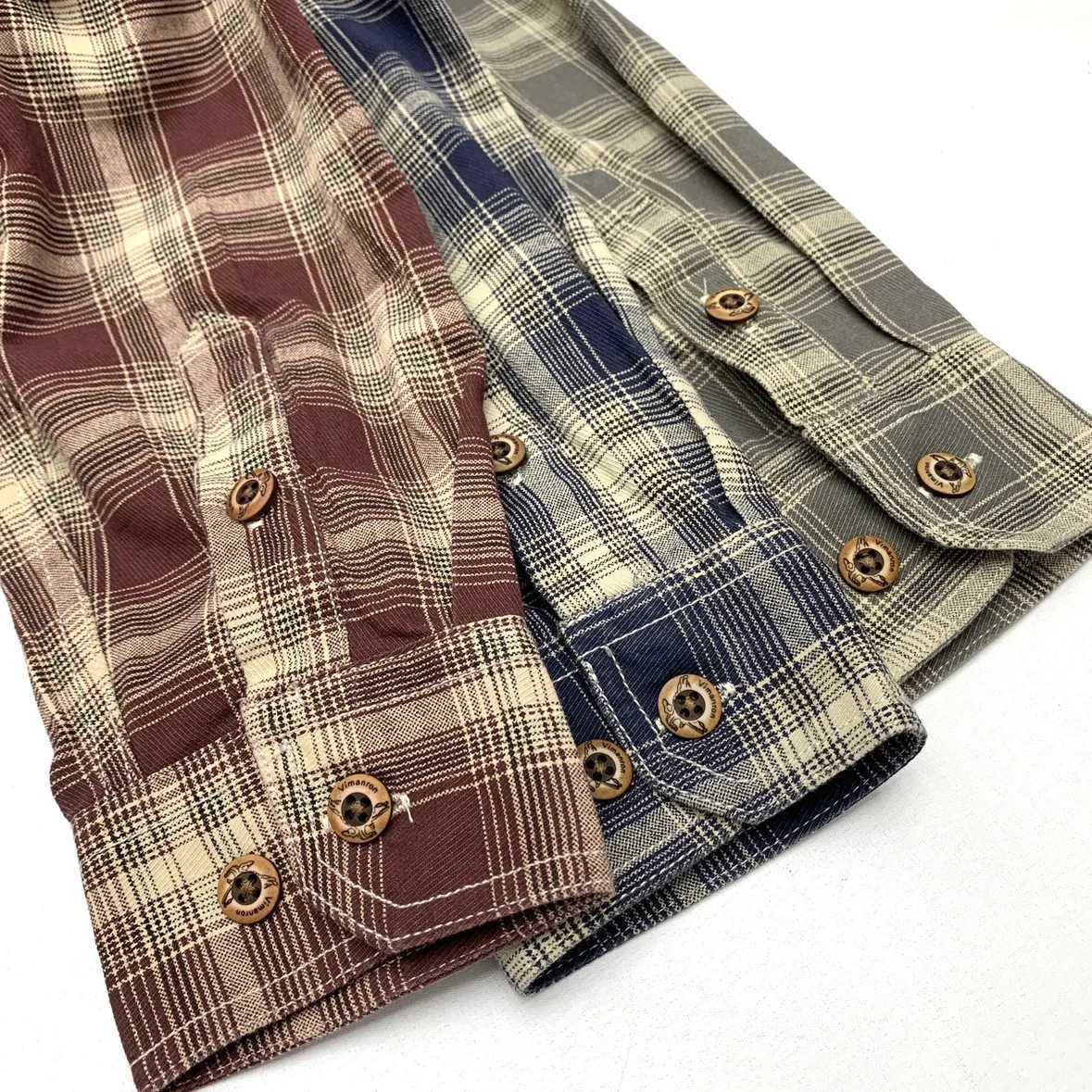100 Cotton Retro Plaid Shirt Mens Loose Casual Long Sleeve Shirt M260305