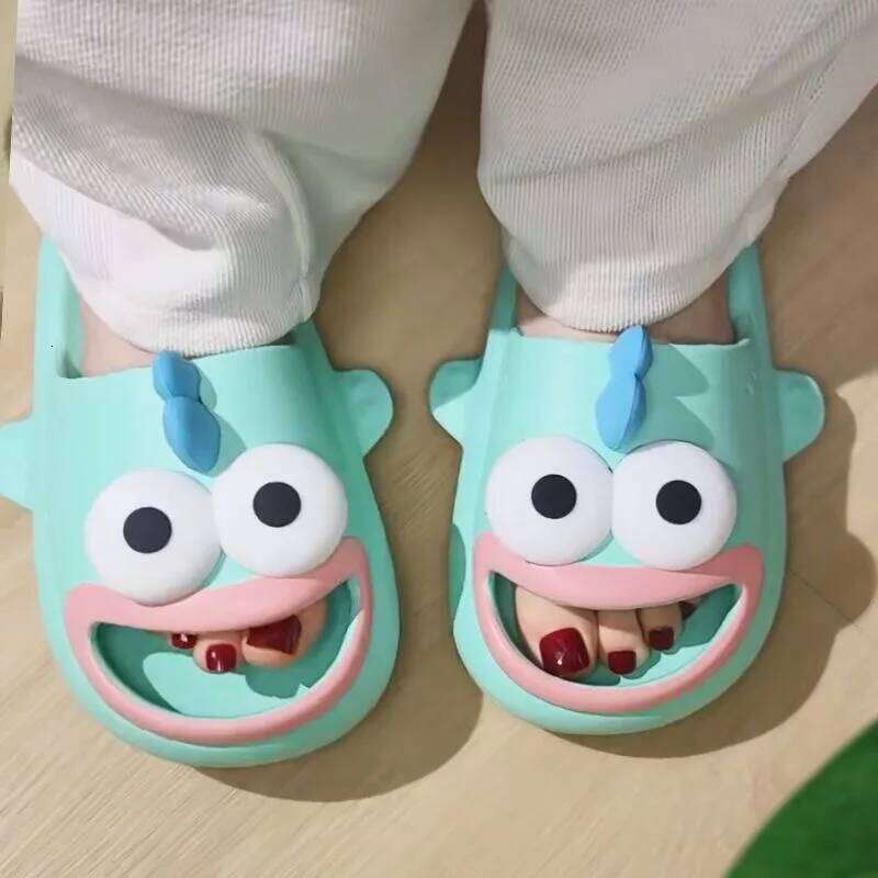 Funny Cartoon Indoor Bathroom Slippers For Women Men Summer House Shoes Soft EVA Anti-slip Couples Home Shower Beach Slides