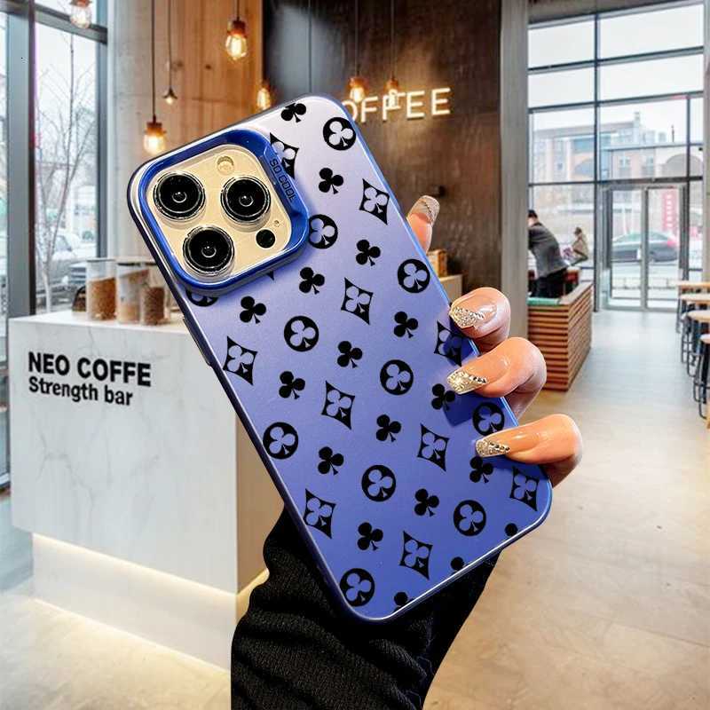 Gradient Pink Laser Poker Monogram Case For iPhone 17 AIR 16 15 14 13 Pro 12 11 Pro XS X XR Max | Hard PC + TPU Shockproof CoverT260305