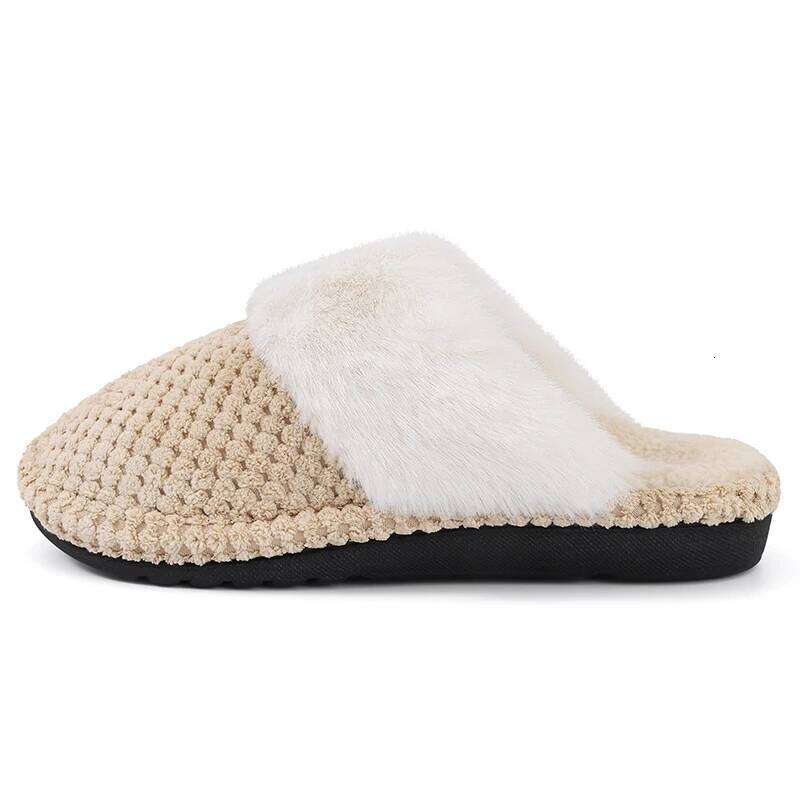 Kidmi Winter New Memory Foam Home Cotton Slides Comfy Non-Slip Warm Cozy Plush Lining Women's Slippers