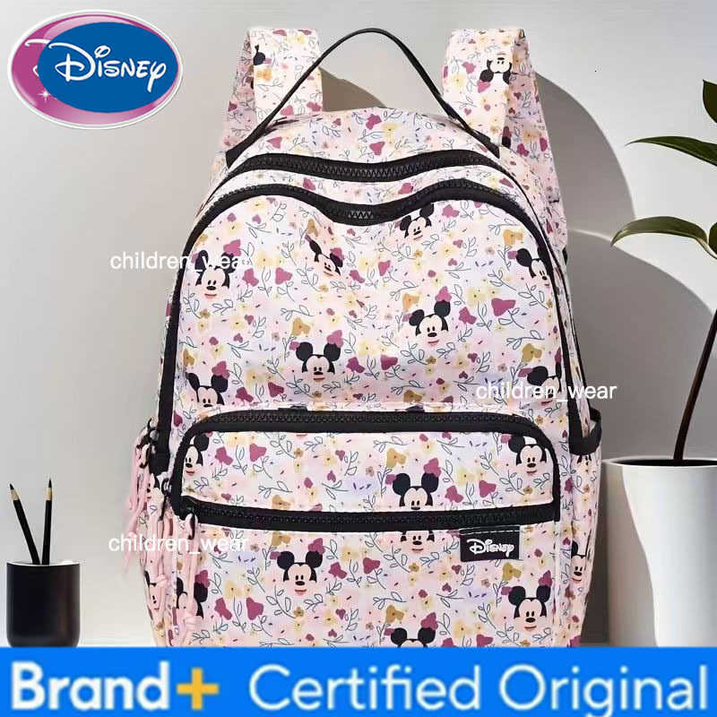 Disney 2026 New Cartoon Fashion Mickey Large-Capacity Backpack Casual Travel Bag Student School Bag H260305