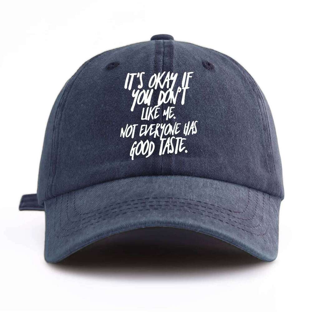 1pc IT'S OK Print Washed Baseball Cap for Adults, Minimalist Retro Style Casual Soft Adjustable Dad Hat, Perfect As Gift Y260304