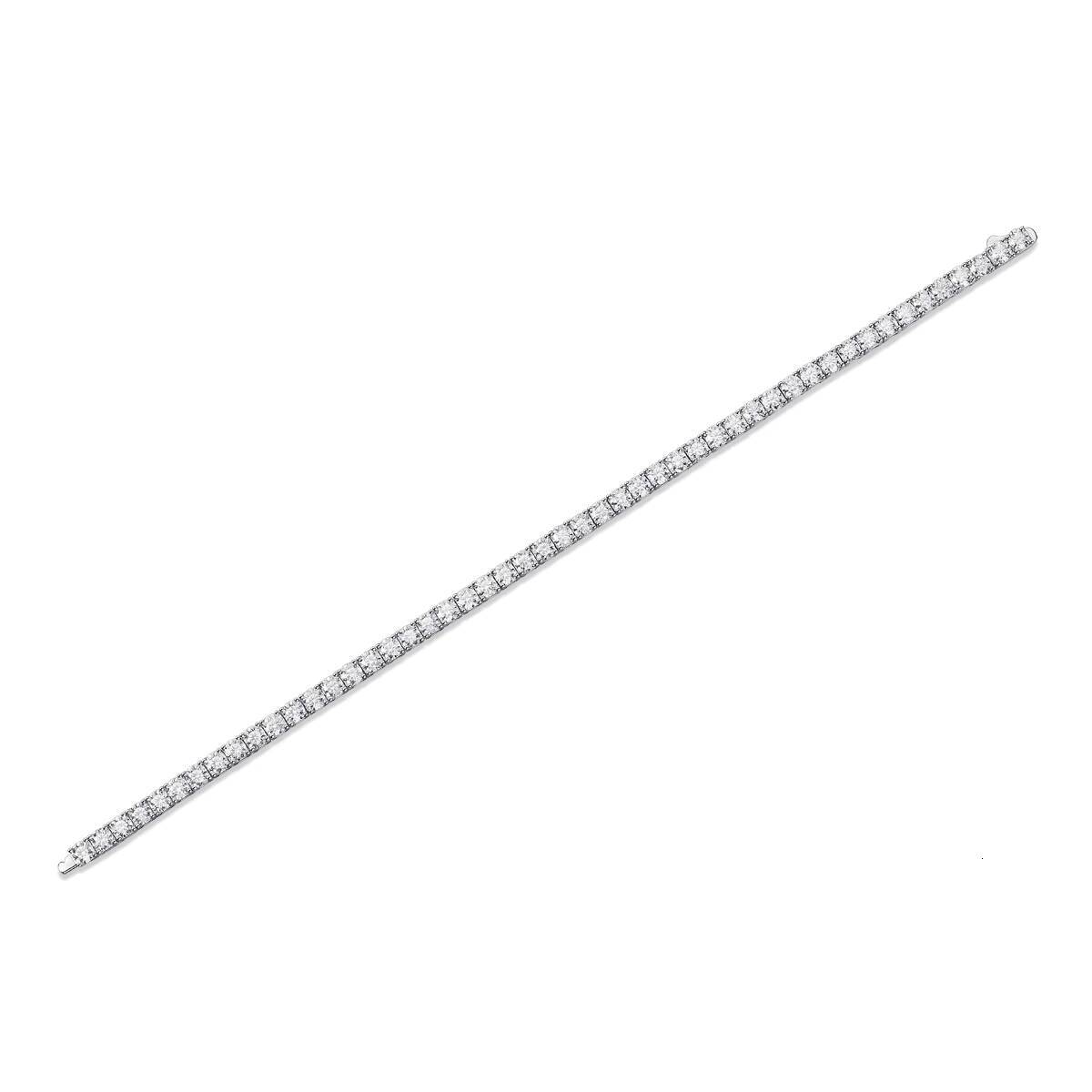 65mm White Gold 925 Sterling Silver VVS Moissanite Diamond Cuban Link Chain Bracelet Iced Out Mossanite Jewelry for Men Women