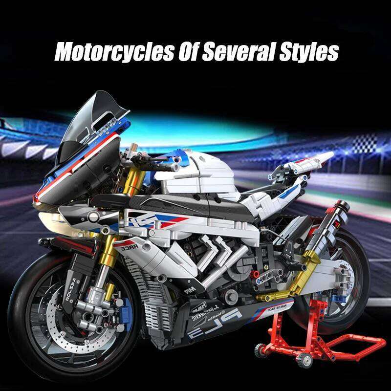 Technical Expert City Racing Car Motorcycle Building Blocks V4S PH4 H2R R1 Motorbike With LED Light Bricks Toys For Kids Gifts Z260306